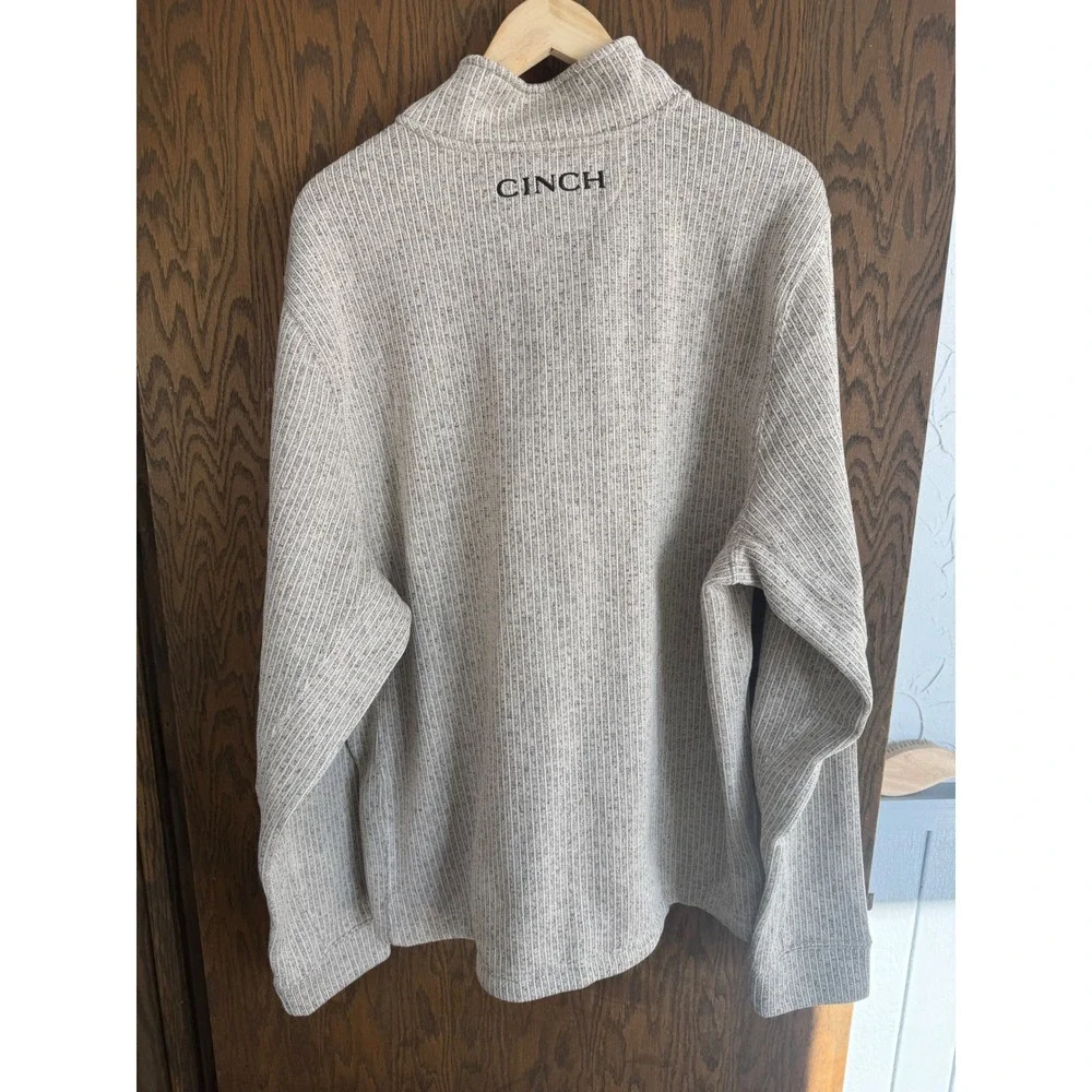 Cinch Mens XXL Quarter Zip Pullover‎ Ribbed Knit Fleece Sweater